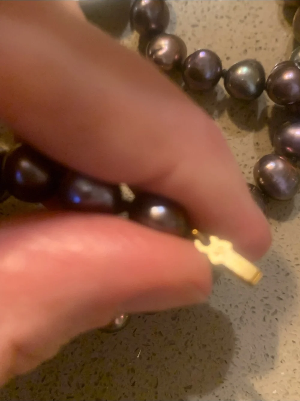 Freshwater Pearl Necklace and Earrings Set - Iridescent Plum